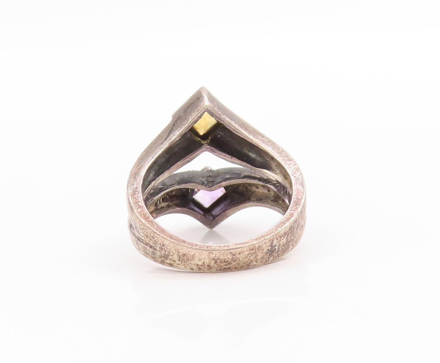 925 Sterling Silver Vintage Ring JUDITH JACK Amethyst & Citrine  Sz 6  RG33417