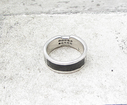 925 Silver  White Cubic Zirconia Enamel Roman Numerals Band Ring Sz 6  RG1966