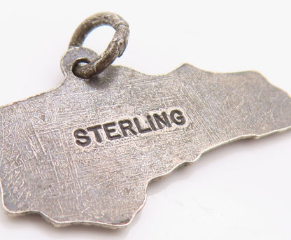 925 Sterling Silver Vintage Pendant Dark Tone North Carolina Heritage  PT24983