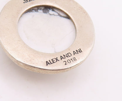 925 Sterling Silver Vintage Pendant ALEX & ANI Cabochon Howlite Charm  PT25850