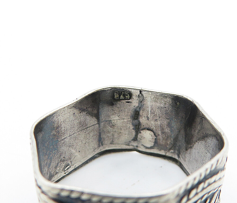 925 Sterling Silver  Vintage Antique Braided Hexagon Band Ring Sz 8  RG4118