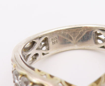 925 Sterling Silver Vintage Ring MICHAEL VALITUTTI CZ V Shape Band Sz 10 RG36521
