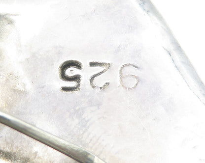 925 Sterling Silver  Vintage Modernist Sculpted Hollow Drop Earrings  EG6185