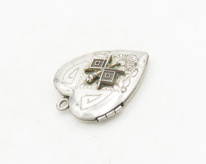 925 Sterling Silver  Vintage Love Heart Locket Pendant (OPENS)  PT15221