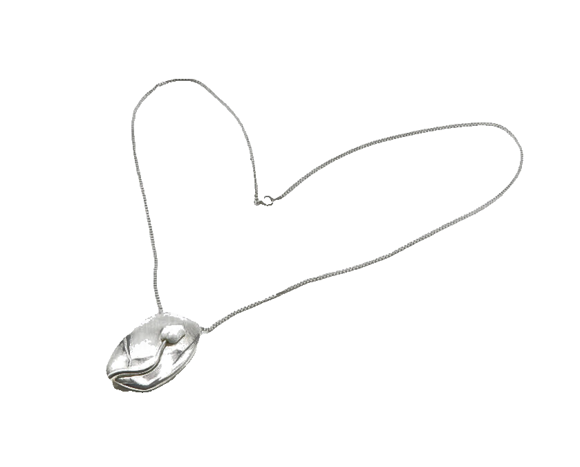 RCP DENMARK 925 Silver  Vintage Rose Flower Shiny Chain Necklace  NE2809