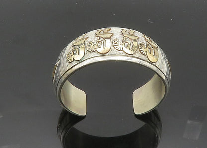 MARK YAZZIE NAVAJO 925 Silver & 12K GOLD  Vintage Kokopelli  Bracelet  BT8215