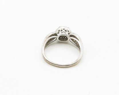 925 Sterling Silver  Cubic Zirconia Solitaire With Accents Ring Sz 9.5 RG18286