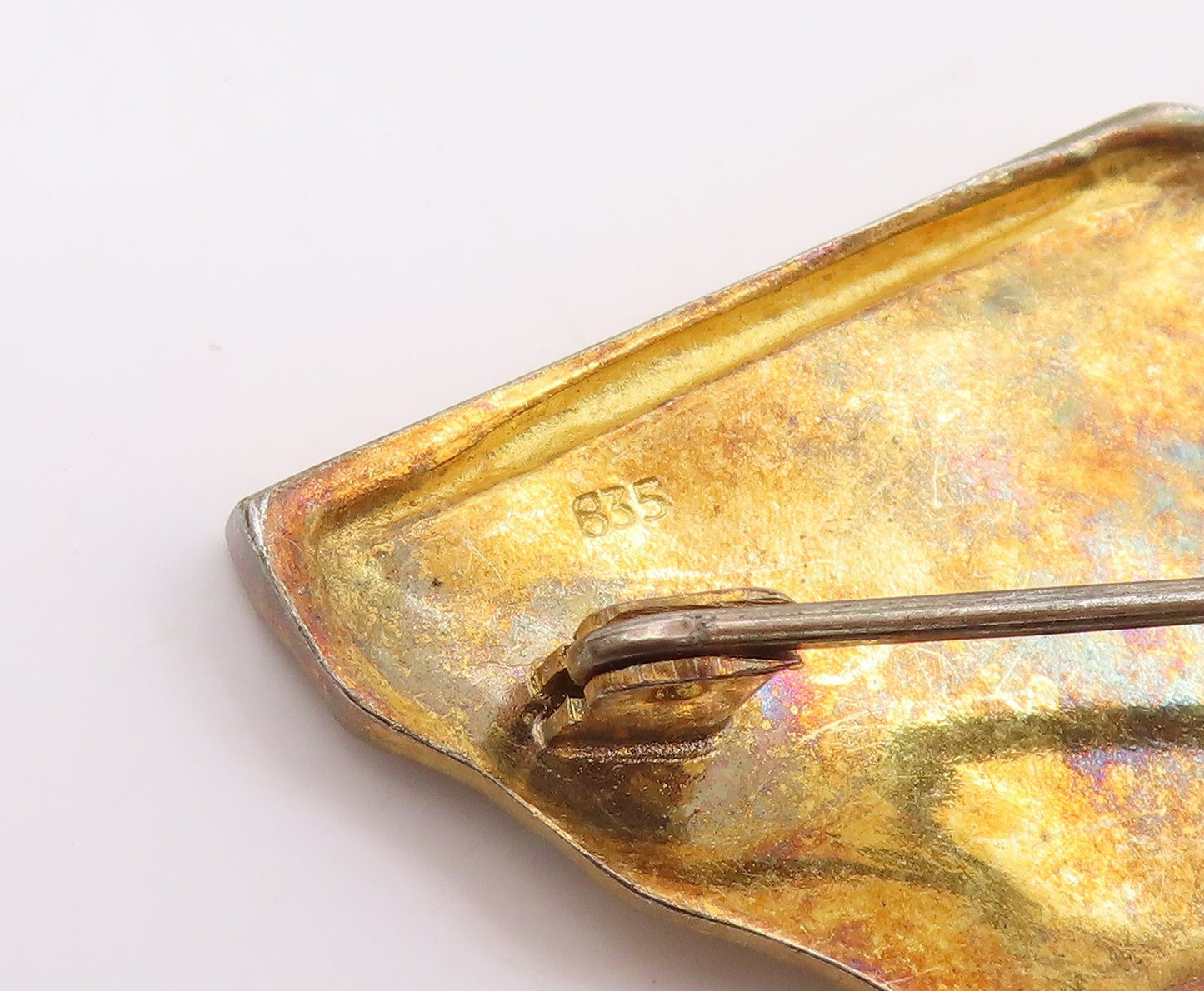 925 Sterling Silver Vintage Brooch Pin Gold Plated NORWAY Storytellers BP12230