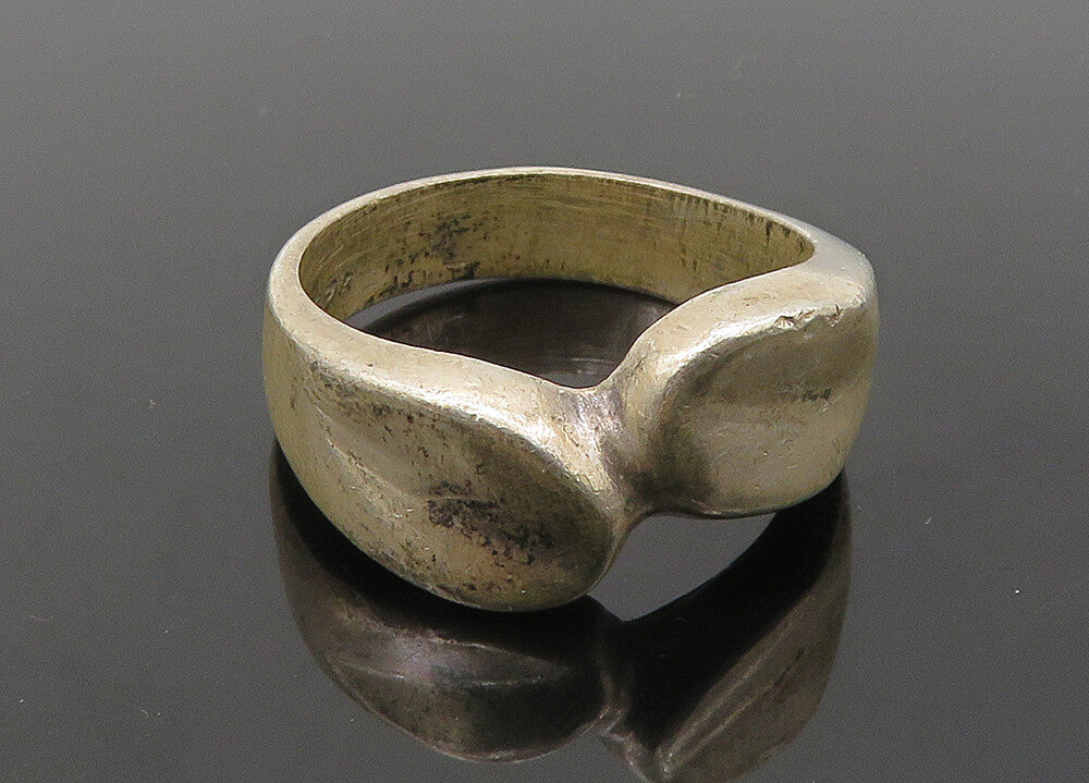 925 Sterling Silver  Vintage Shiny Smooth Bypass Band Ring Sz 8  RG21351