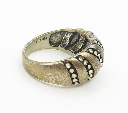 KABANA 925 Sterling Silver  Vintage Patterned Dome Band Ring Sz 10  RG15658