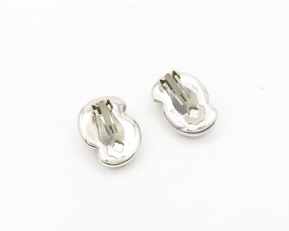 DESIGNER 925 Sterling Silver  Vintage Shiny Hollow Non Pierce Earrings  EG9307