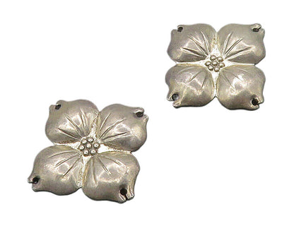 CARSI MEXICO 925 Silver  Vintage Flower Motif Non Pierce Earrings  EG9212