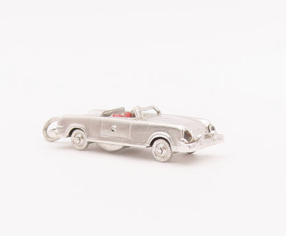 925 Sterling Silver Vintage Pendant Carved Car  Movable Wheels (OPENS)  PT22823