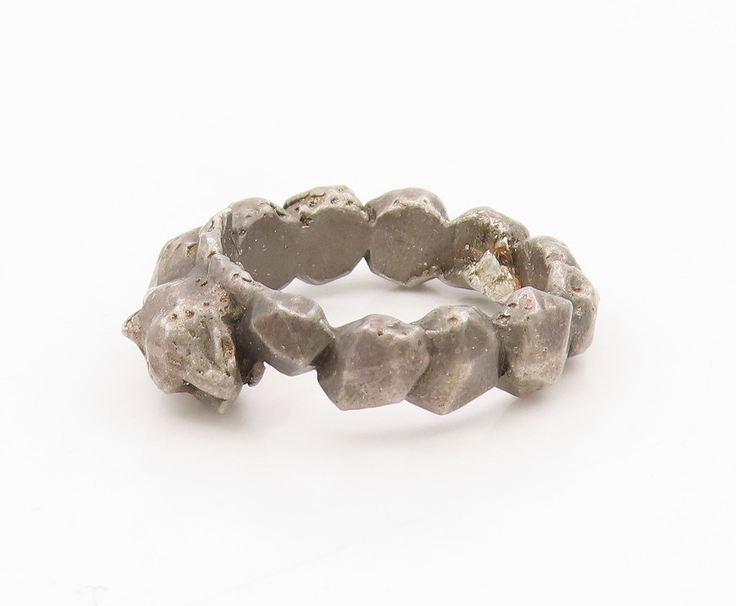 925 Sterling Silver Vintage Ring Brutalist Solid Snake Band  Sz 6.5  RG34342