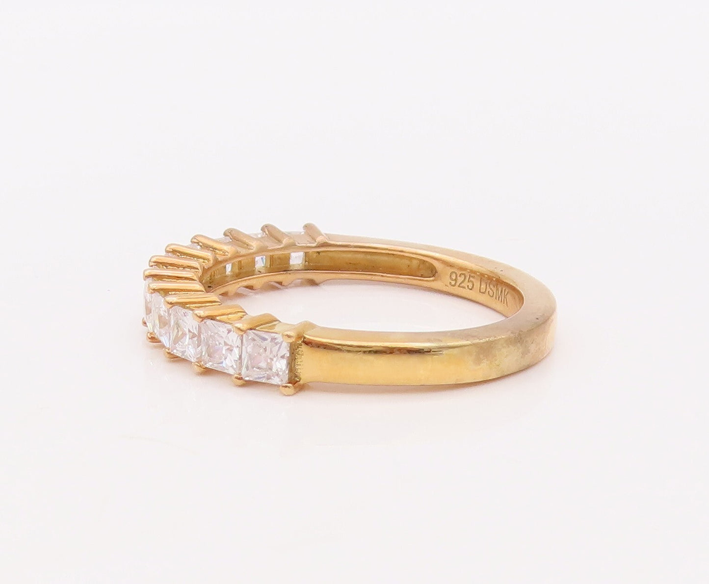 925 Sterling Silver Vintage Ring Gold Plated Stackable CZ Bands  Sz 7  RG29926