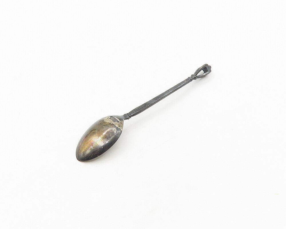 SORENSEN DENMARK 925 Sterling Silver  Vintage Dark Tone Espresso Spoon  TR2469