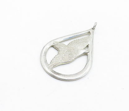 WALLACE 925 Sterling Silver  Vintage Peace On Earth Flying Bird Pendant PT4500