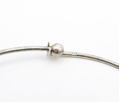 925 Sterling Silver  Vintage Smooth Dangling Detail Collar Necklace  NE1109