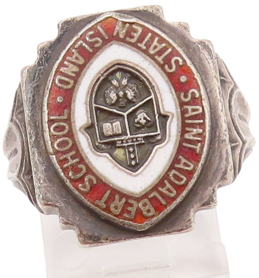 925 Sterling Silver Vintage Ring DIEGES & CLUST Enameled School  SZ 8  RG32221