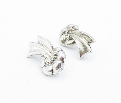 925 Sterling Silver  Vintage Shiny Non Pierce Screw Back Earrings  EG2415