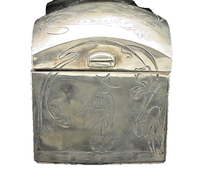 RUSSIA Solid Silver Vintage Antique Large Trinket Heavy Jewelry Box   TR2895