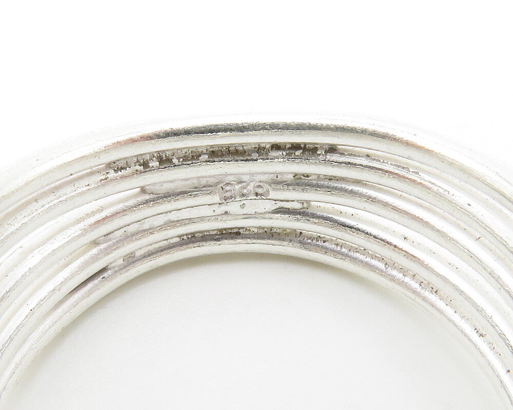 925 Sterling Silver  Shiny Split Design Tapered Band Ring Sz 10  RG14580