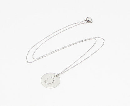 925 Sterling Silver  .10ctw Genuine Diamonds D Initial Pendant & Chain  PT2459