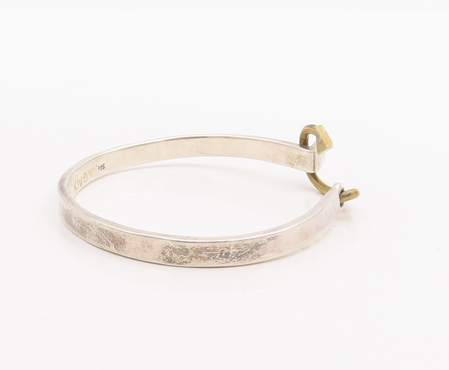 925 Sterling Silver Vintage Bracelet Solid Anchor Hook Lock  BT10680