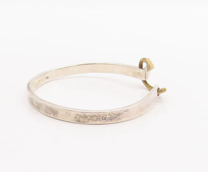 925 Sterling Silver Vintage Bracelet Solid Anchor Hook Lock  BT10680