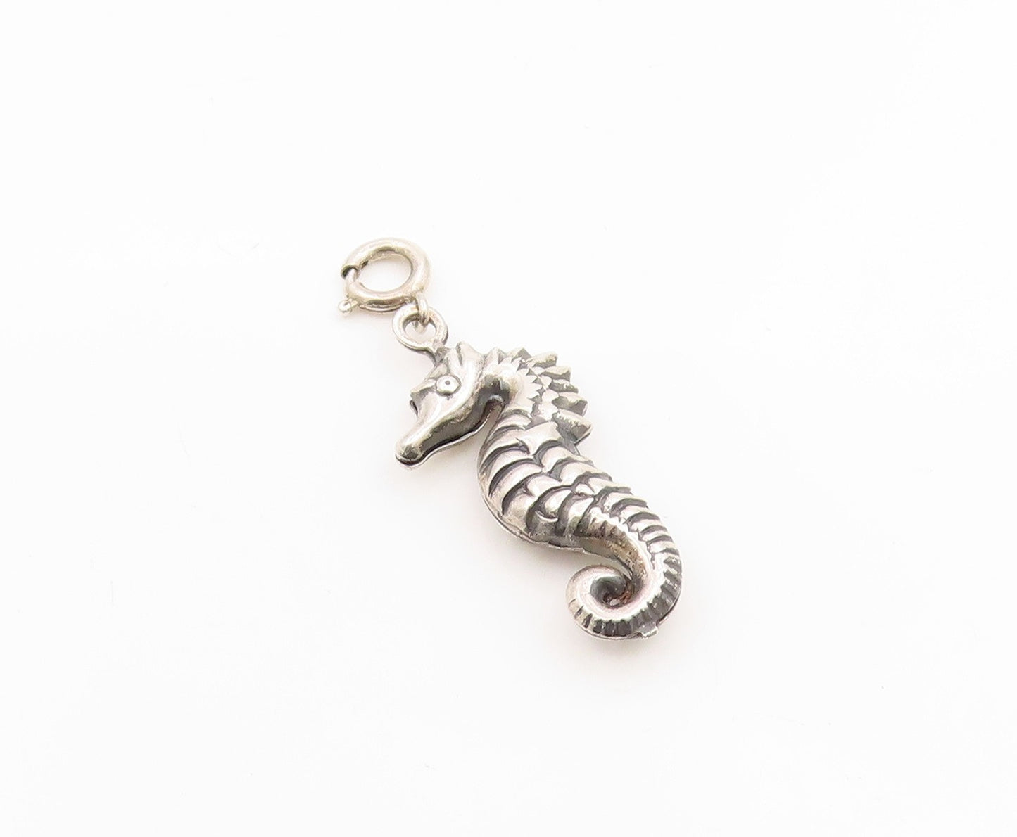 925 Sterling Silver Vintage Pendant Modernist Nautical Seahorse Charm  PT25920