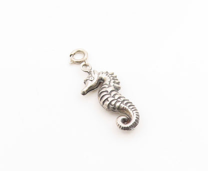 925 Sterling Silver Vintage Pendant Modernist Nautical Seahorse Charm  PT25920