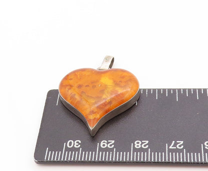 925 Sterling Silver Vintage Pendant Pressed Floral Love Heart Design  PT25073