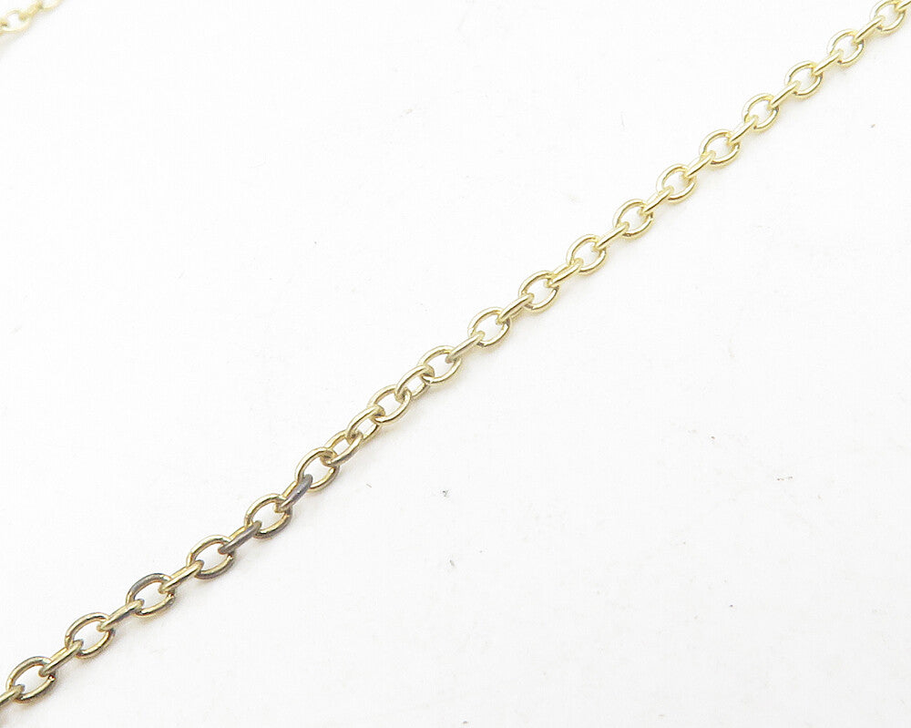 925 Sterling Silver  Cubic Zirconia Gold Plated Heart Chain Necklace  NE2052