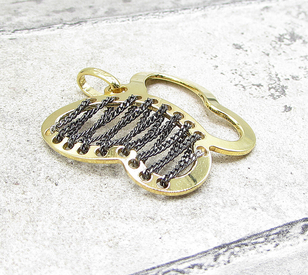 Gold Over 925 Sterling Silver Chain Wired Butterfly Drop Pendant PT1401