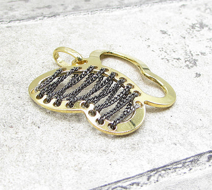Gold Over 925 Sterling Silver Chain Wired Butterfly Drop Pendant PT1401