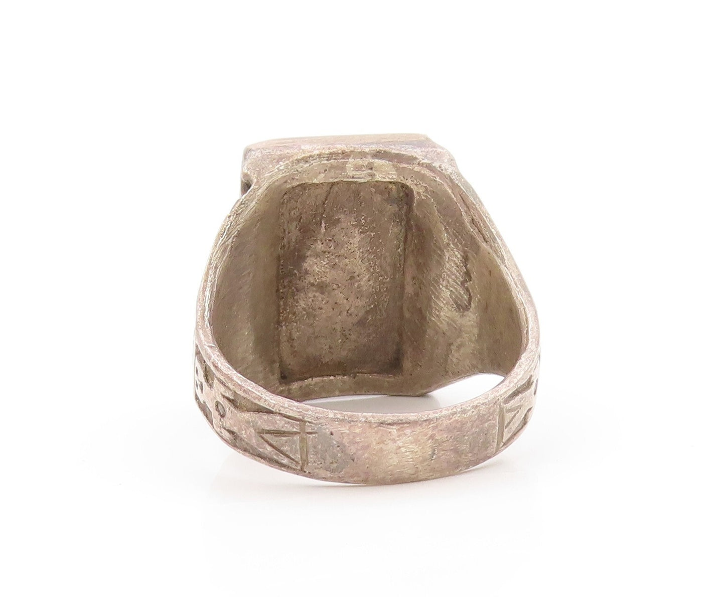925 Sterling Silver Vintage Ring NAVAJO ZUNI Turquoise Onyx  Sz 10.5  RG31866