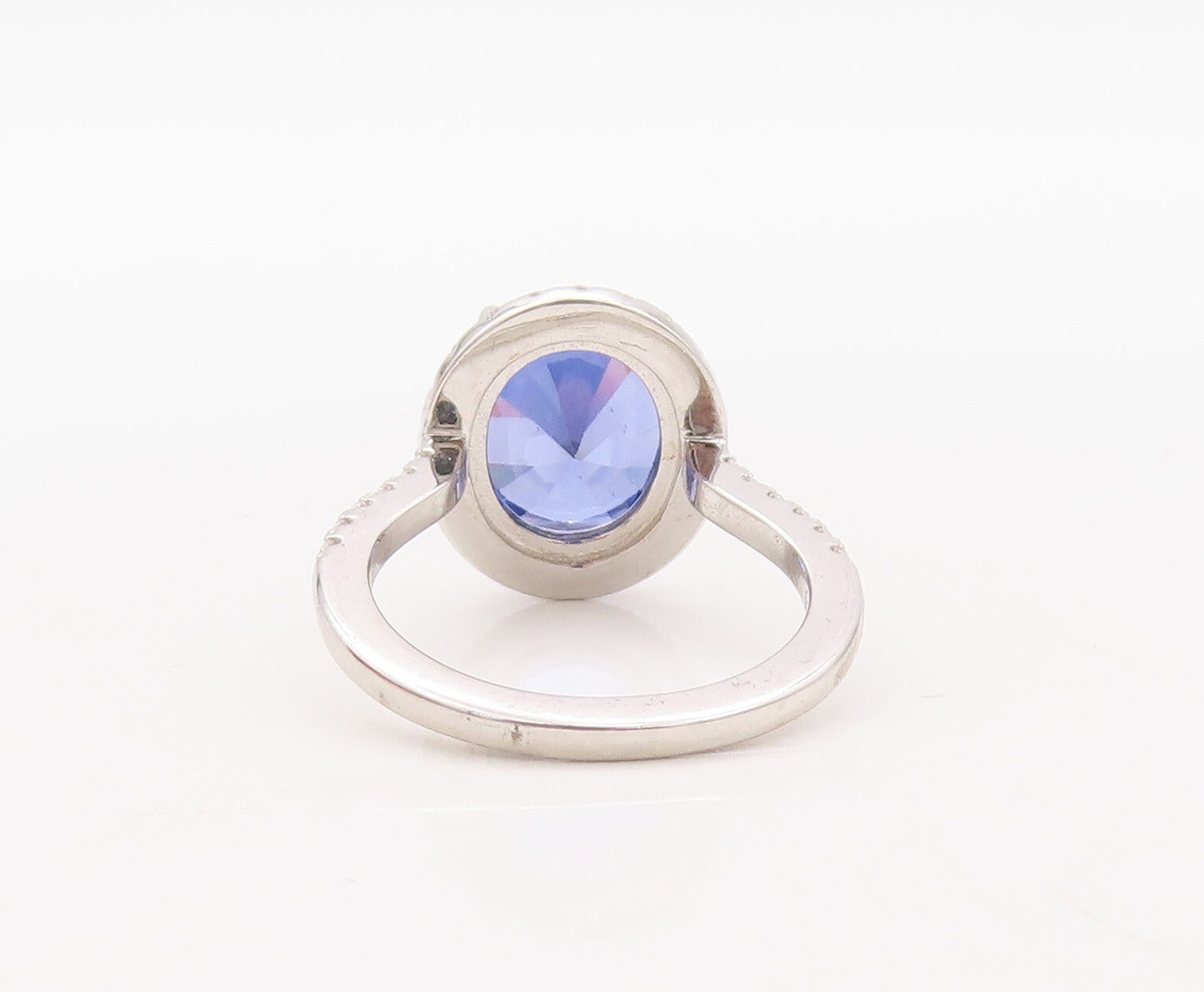 925 Sterling Silver Vintage Ring Designer Sapphire & CZ Stackable  Sz 7  RG30690