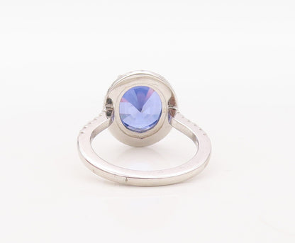 925 Sterling Silver Vintage Ring Designer Sapphire & CZ Stackable  Sz 7  RG30690