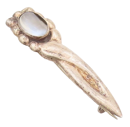 925 Sterling Silver Vintage Brooch NORWAY Gemstone Victorian Design  BP11601