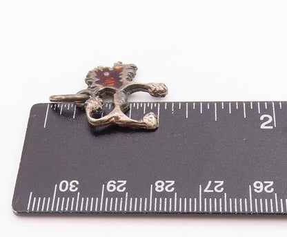 925 Sterling Silver Vintage Pendant Dark Tone Carved Poodle Charm  PT24531