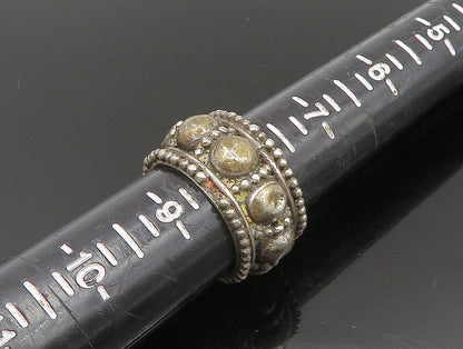 925 Sterling Silver  Vintage Beaded Raised Edge Band Ring Sz 8  RG24238