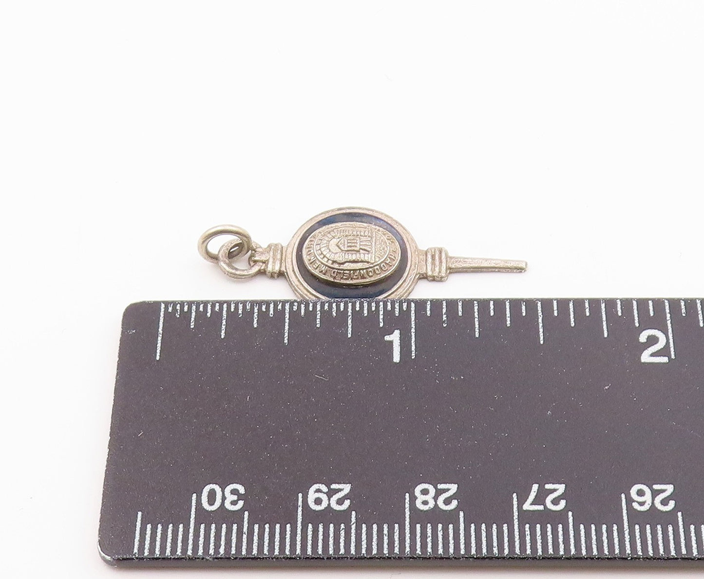 925 Sterling Silver  Vintage Black Onyx High School Pendant  PT17709