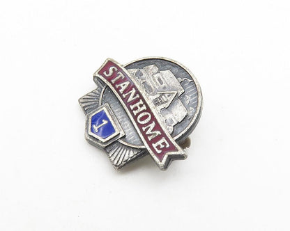 925 Sterling Silver  Vintage Petite Enamel Stanhome Salesman Brooch Pin BP4229