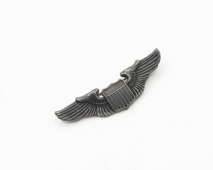 925 Sterling Silver  Vintage US Military Emblem Oxidized Brooch Pin  BP7313