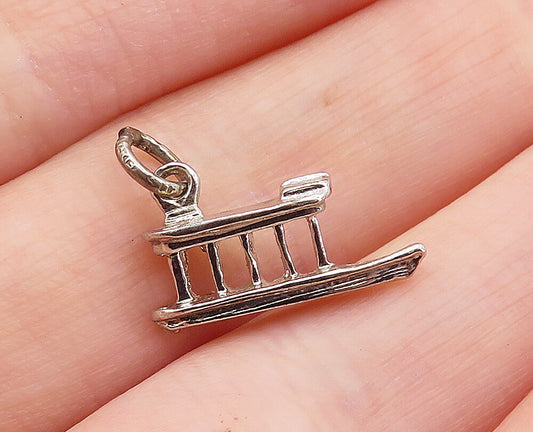 925 Sterling Silver  Vintage Shiny Petite Ferry Boat Drop Pendant  PT4929