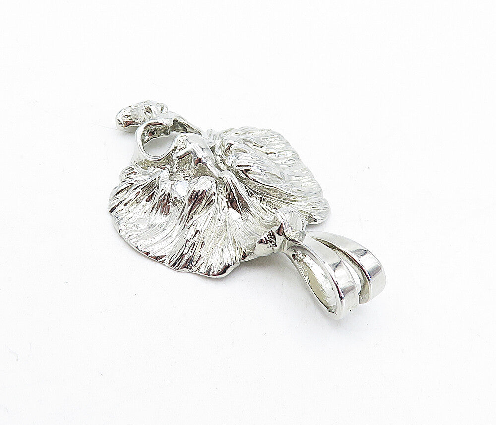 925 Sterling Silver  Vintage Cubic Zirconia Sculpted Face Pendant  PT3694