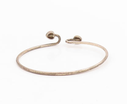 18k Gold & 925 Sterling Silver Vintage Bracelet TIFFANY Dual Love Heart  BT11513