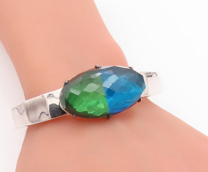 10k Gold 925 Sterling Silver Vintage Bracelet OPPOLITA Gemstone Cuff  BT11338