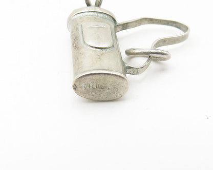 925 Sterling Silver  Vintage Petite Bag Of Gold Clubs Sports Pendant  PT8158