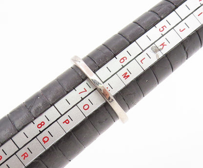 925 Sterling Silver Vintage Ring Elegant Three Stone Onyx Band  Sz 6.5  RG36160